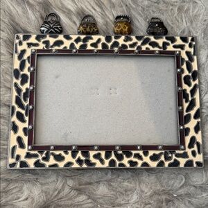 Decorative Black and Cream Leopard Print Picture Frame
